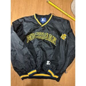 Vintage Starter Michigan Wolverines Windbreaker Pullover Navy Blue Mens XL